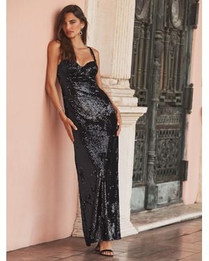 L'Agence Sayla Sequin Gown - Black