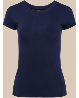 L'Agence Cory Cotton Scoopneck Tee - Blue