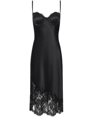 L'Agence Adrienne Silk Lace Dress - Black