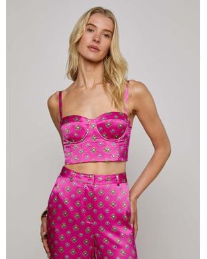L'Agence Sonya Silk Bustier - Pink