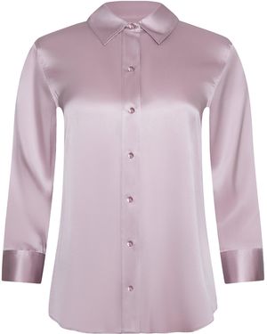 L'Agence Dani Silk Blouse Top - Pink