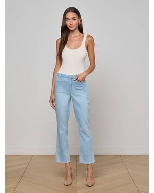 L'Agence Noya Cropped Slim Flare Jean - Blue
