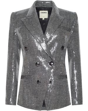 L'Agence Blazer À Sequins Kyomi En Chevrons Gris/Sequins Transparents