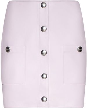 L'Agence Truman Vegan Leather Mini Skirt - White