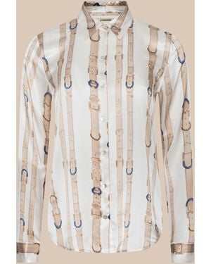 L'Agence Tyler Silk Blouse Top - Natural