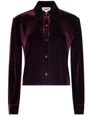 L'Agence Cosette Velvet Shirt - Blue