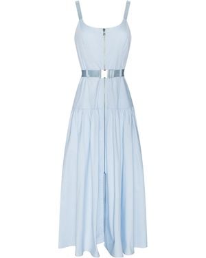 L'Agence Rima Belted Midi Dress - Blue