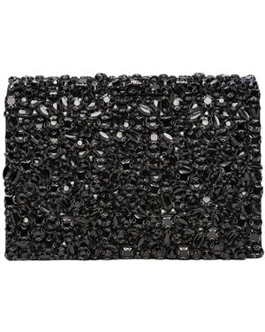 L'Agence Victoire Crystal Clutch - Black