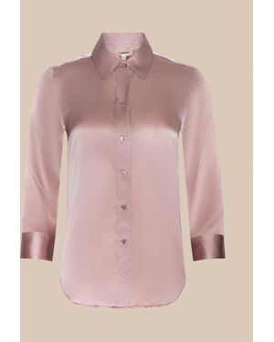 L'Agence Dani Silk Blouse Top - Brown