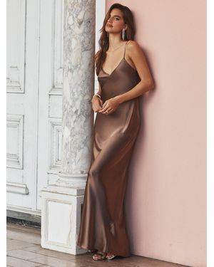 L'Agence Serita Silk Gown - Brown