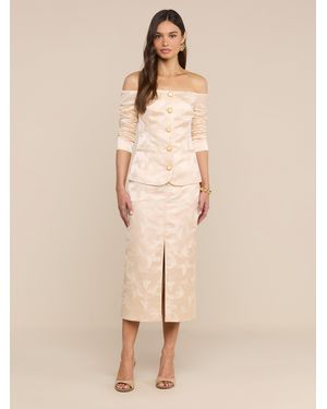 L'Agence Madonna Midi Skirt - Natural