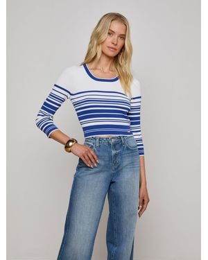 L'Agence Yukio Cropped Pullover - Blue
