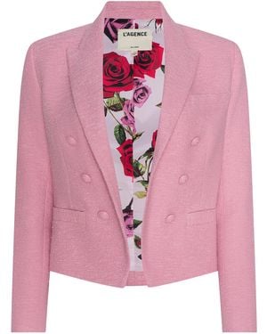 L'Agence Brooke Tweed Blazer - Pink