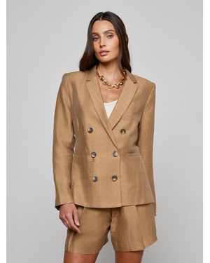 L'Agence Colin Linen-Blend Blazer - Natural