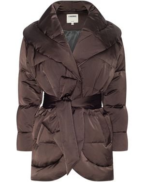 L'Agence Glacier Shawl Puffer Jacket - Purple