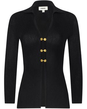 L'Agence 'Agence Kaye Cardigan Top - Black
