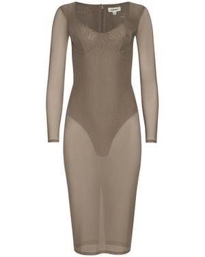 L'Agence Sorella Mesh Midi Dress - Multicolour