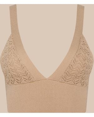 L'Agence Reverie Pointelle Knit Bralette - Natural