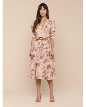 L'Agence Serafine Midi Dress - Neutre