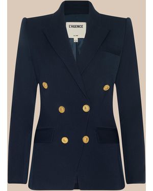 L'Agence Kyomi Double-Breasted Blazer - Blue