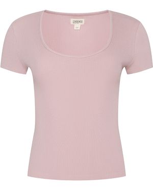 L'Agence Brynlee Scoopneck T-Shirt - Pink