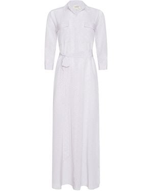 L'Agence Cameron Silk Shirt Dress - White