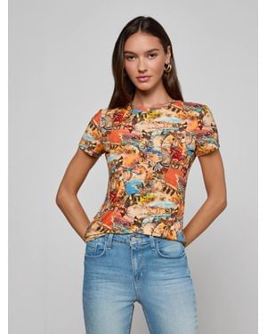 L'Agence Ressi Fitted T-Shirt - Blue
