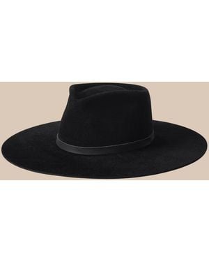 L'Agence 'Agence Reyes Leather Band Fedora - Black