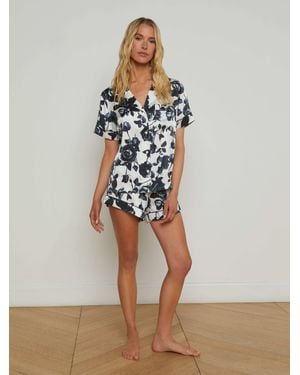 L'Agence 'Agence Inez Silk Short Pajama Set - White