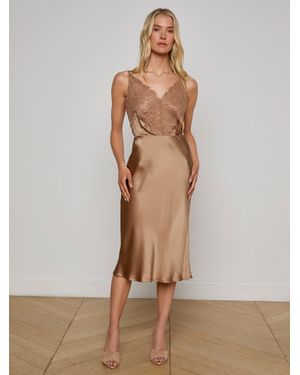 L'Agence Perin Silk Midi Skirt - Multicolour