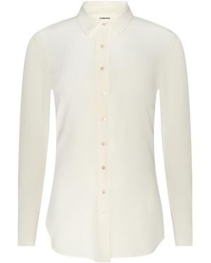 L'Agence Babette Silk Blouse Top - Blue
