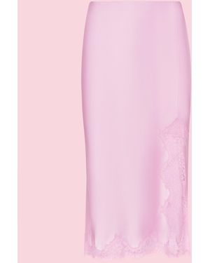 L'Agence Tico Silk Lace Skirt - Pink