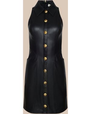 L'Agence Apolline Vegan Leather Dress - Black
