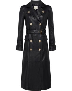 L'Agence Celina Leather Trench Coat - Black