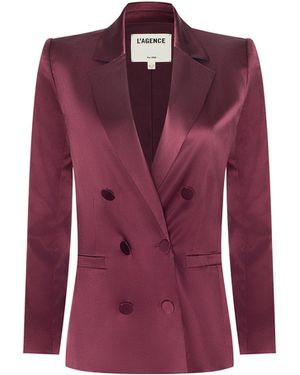L'Agence Sena Silk Blazer - Purple