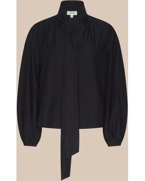 L'Agence Deon Tie-Neck Blouse Top - Blue