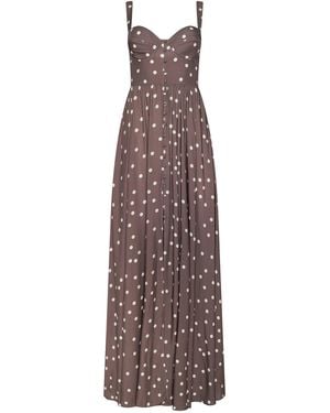 L'Agence Rosette Maxi Dress - Brown