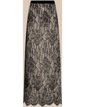 L'Agence Raymonde Lace Maxi Skirt - Black