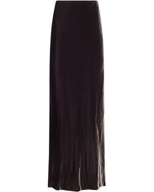 L'Agence Zeta Velvet Maxi Skirt - Black