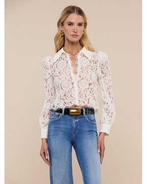 L'Agence 'Agence Anita Lace Blouse Top - White