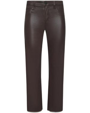 L'Agence Wanda Coated Cropped Wide-Leg Jean - Multicolour