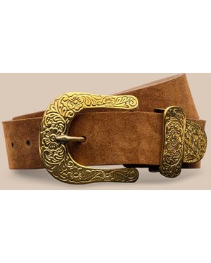 L'Agence Otera Suede Belt - Brown