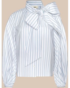 L'Agence Deon Tie-Neck Blouse Top - Blue