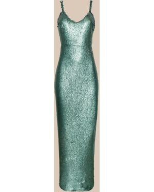 L'Agence Karma Sequin Maxi Dress - Green