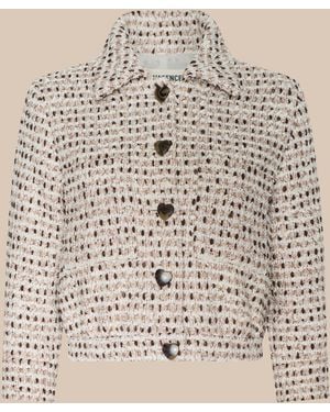 L'Agence Jia Cropped Tweed Jacket - Natural