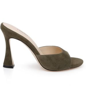 L'Agence Avery Suede Open-Toe Mule - Metallic