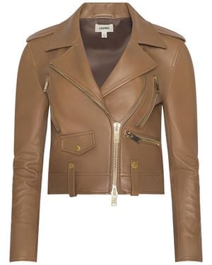 L'Agence Blakely Leather Biker Jacket - Blue