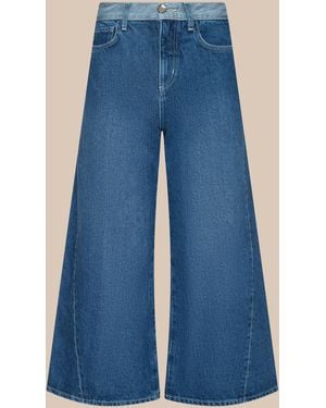 L'Agence Bronte Cropped Wide-Leg Jean - Blue
