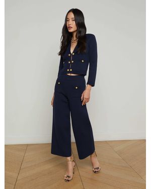 L'Agence 'Agence Madrid Wide-Leg Knit Pants - Blue