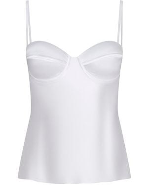 L'Agence Orlina Silk Camisole - White